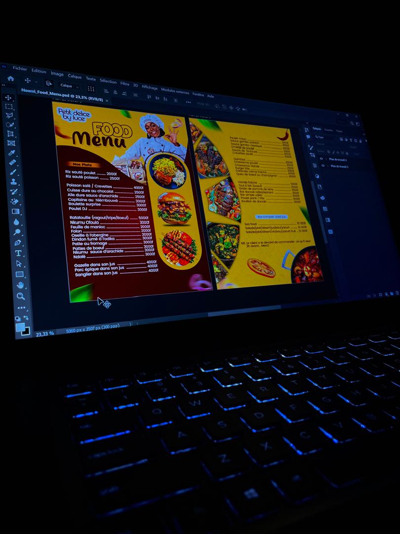 Création d'un menu pour un restaurant à Libreville — DigiCom Consulting